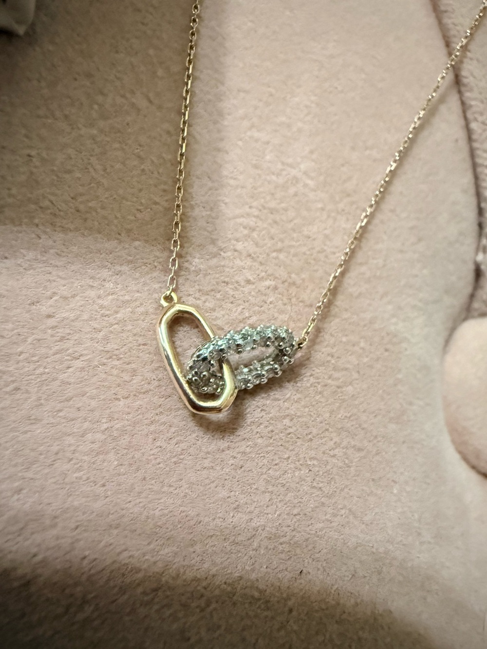 Kendra Scott Elisa 14k Yellow Gold Interlocking Pendant Necklace White Diamond - Picture 10 of 12